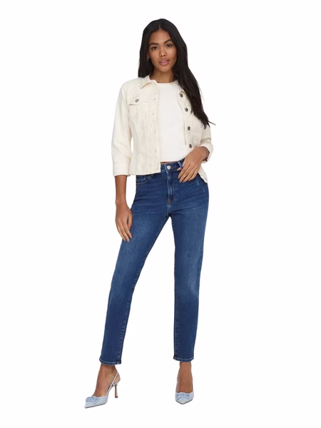 Only Damen Jeans ONLEMILY STRETCH LIFE HW S A CRO718- Straight Fit - Blau Medium Blue Denim Only Damen Jeans ONLEMILY STRETCH LIFE HW S A CRO718- Straight Fit - Blau Medium Blue Denim