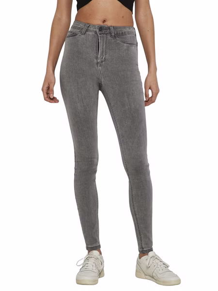 Noisy May Damen Jeans NMCALLIE HW SKINNY JEANS VI216LG Skinny Fit Grau - Light Grey  Denim Noisy May Damen Jeans NMCALLIE HW SKINNY JEANS VI216LG Skinny Fit Grau - Light Grey  Denim
