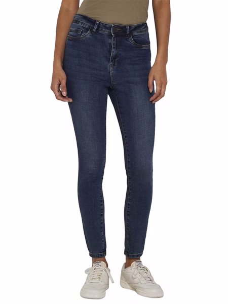 Noisy May Damen Jeans  NMAGNES HW ANK JEANS VI124MB Skinny Fit Blau - Medium Blue Denim Noisy May Damen Jeans  NMAGNES HW ANK JEANS VI124MB Skinny Fit Blau - Medium Blue Denim