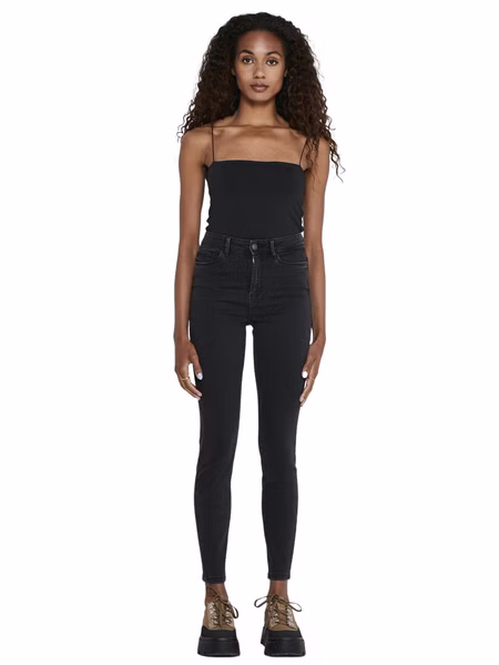 Noisy May Damen Jeans  NMAGNES HW ANK JEANS VI125BW Skinny Fit Schwarz - Black Denim Noisy May Damen Jeans  NMAGNES HW ANK JEANS VI125BW Skinny Fit Schwarz - Black Denim