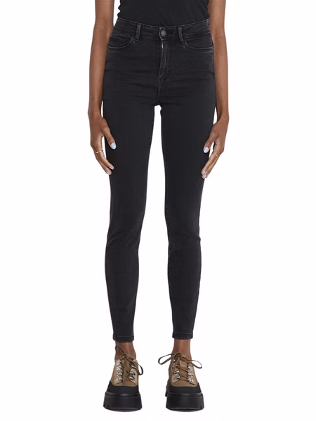 Noisy May Damen Jeans  NMAGNES HW ANK JEANS VI125BW Skinny Fit Schwarz - Black Denim Noisy May Damen Jeans  NMAGNES HW ANK JEANS VI125BW Skinny Fit Schwarz - Black Denim
