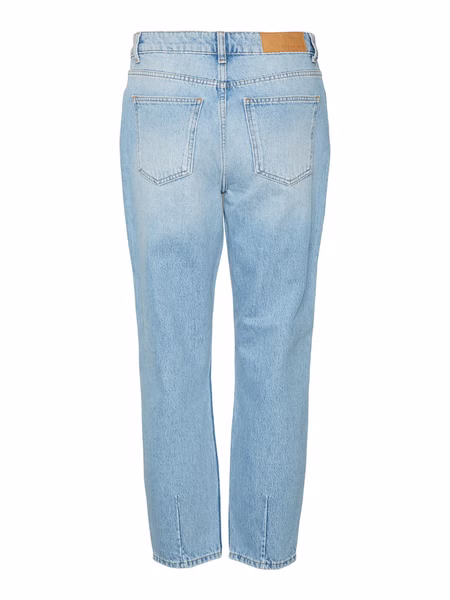 Noisy May Damen Jeans NMISABEL HW MOM DEST JEANS KI081LB -  Straight Fit - Blau - Light Blue Denim Noisy May Damen Jeans NMISABEL HW MOM DEST JEANS KI081LB -  Straight Fit - Blau - Light Blue Denim