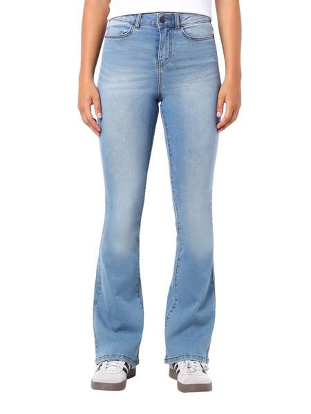 Noisy May Damen Jeans NMSALLIE HW FLARE JEANS VI162LB - Flare Fit - Blau - Light Blue Denim Noisy May Damen Jeans NMSALLIE HW FLARE JEANS VI162LB - Flare Fit - Blau - Light Blue Denim