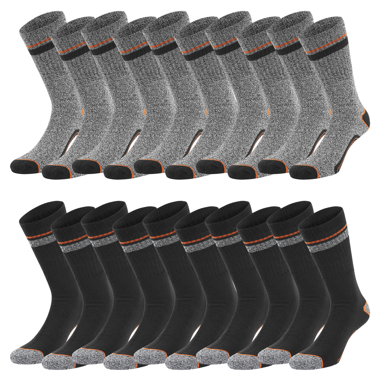 Black+Decker Crew Work Socks Unisex Herren Damen Arbeitssocken 10er Pack