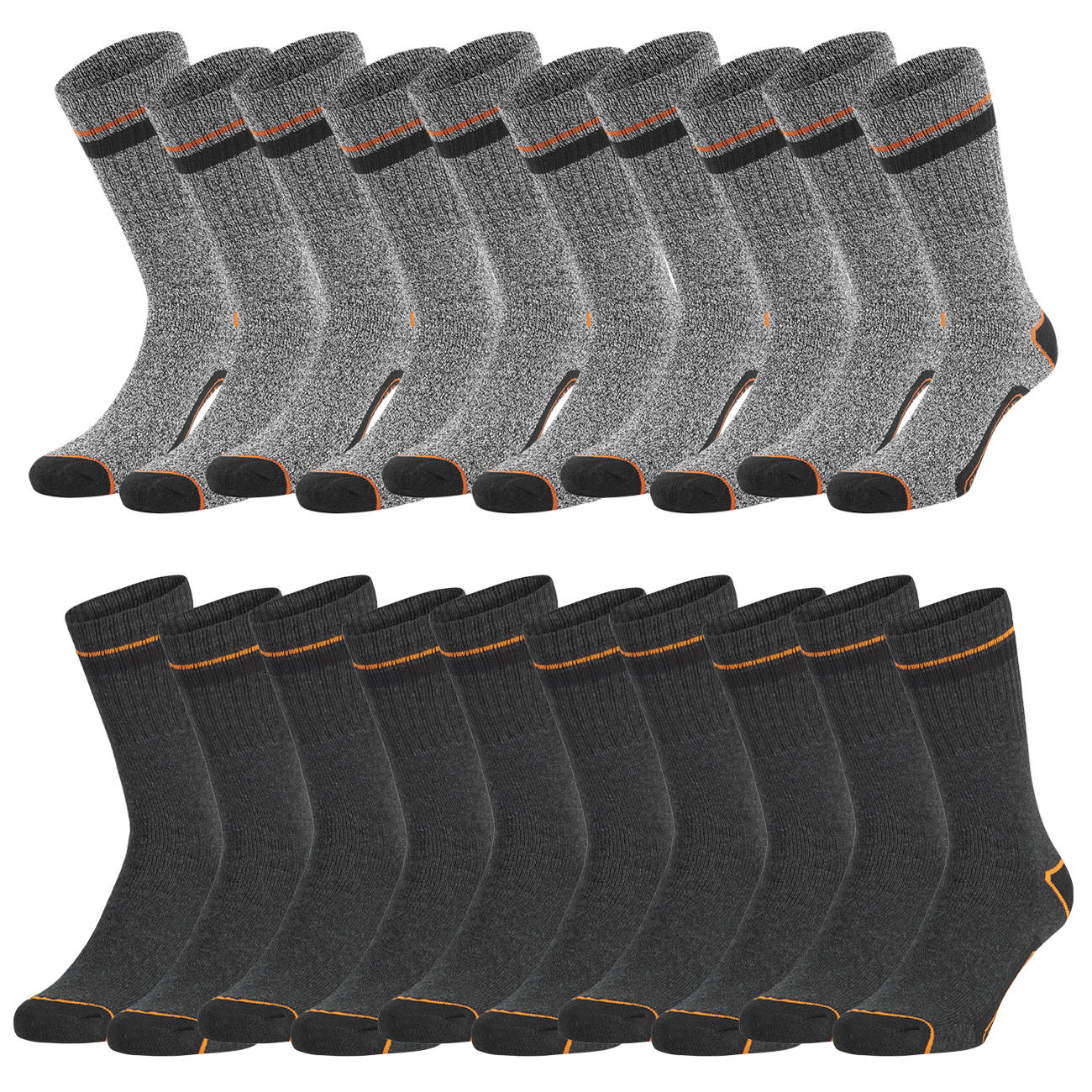 Black+Decker Crew Work Socks Unisex Herren Damen Arbeitssocken 10er Pack