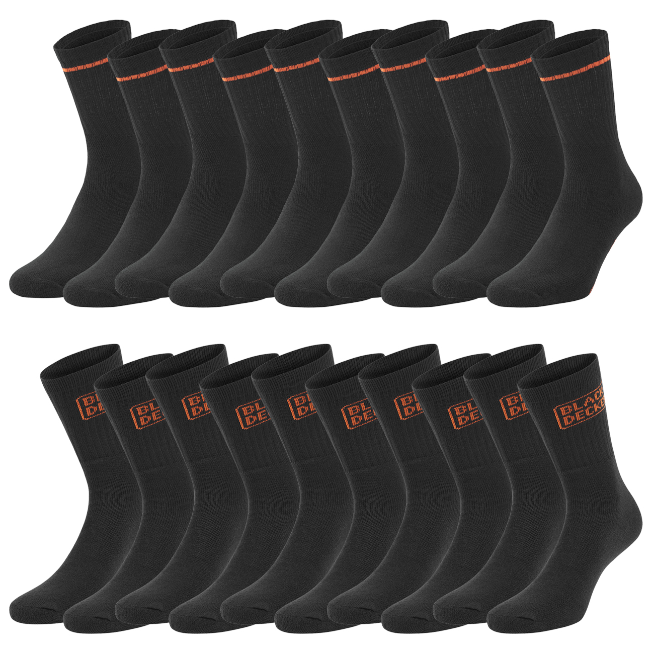 Black+Decker Crew Work Socks Unisex Herren Damen Arbeitssocken 10er Pack