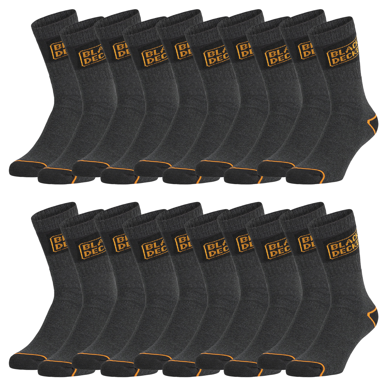 Black+Decker Crew Work Socks Unisex Herren Damen Arbeitssocken 10er Pack