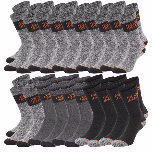 Black+Decker Crew Work Socks Unisex Herren Damen Arbeitssocken 20er Pack Black+Decker Crew Work Socks Unisex Herren Damen Arbeitssocken 20er Pack