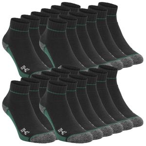 DA!LY UNDERWEAR WORK SOCKS Quarter Unisex Herren Damen Arbeitssocken 12er PackSchwarz