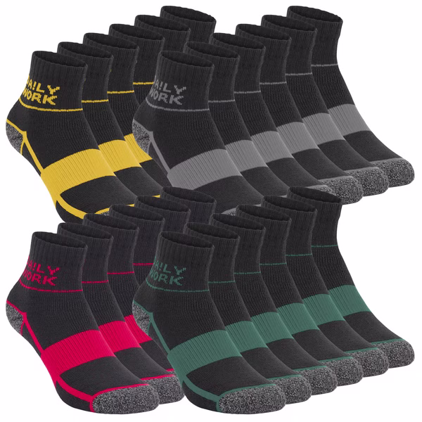 DA!LY WORK SOCKS ARCH SUPPORT Unisex Quarter Herren Damen Arbeitssocken 12er Pack DA!LY WORK SOCKS ARCH SUPPORT Unisex Quarter Herren Damen Arbeitssocken 12er Pack