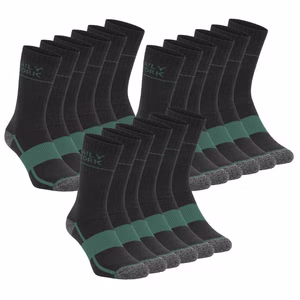 DA!LY UNDERWEAR CREW WORK SOCKS ARCH SUPPORT Regular Herren Arbeitssocken 9er Pack 39-42 43-46 47-49 50-52 BaumwolleSchwarz
