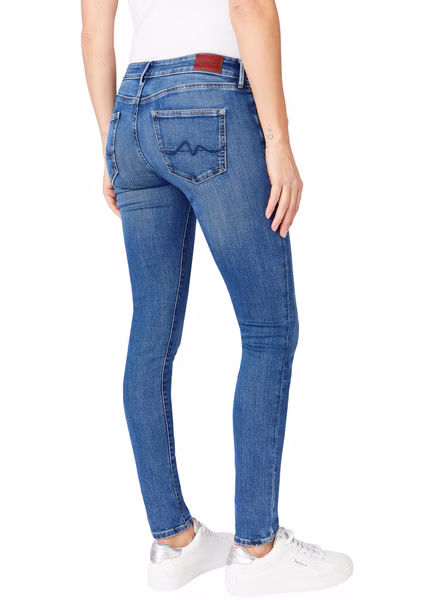 Pepe Jeans Damen Jeans Regent - Skinny Fit - Blau - Medium Dark Wiser Pepe Jeans Damen Jeans Regent - Skinny Fit - Blau - Medium Dark Wiser