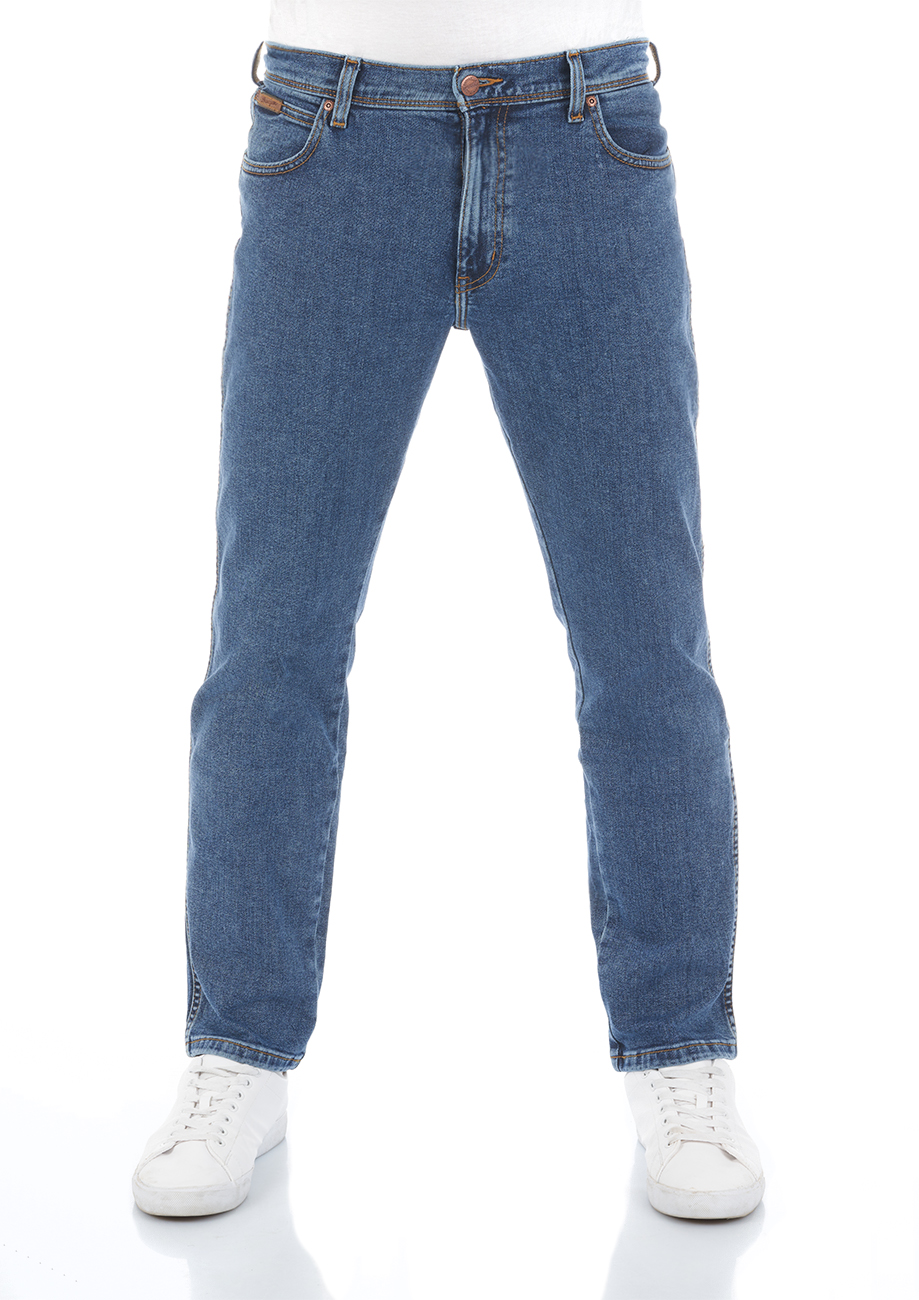 Wrangler Herren Jeans Texas Slim Fit Stretch - Blau - Stonewash