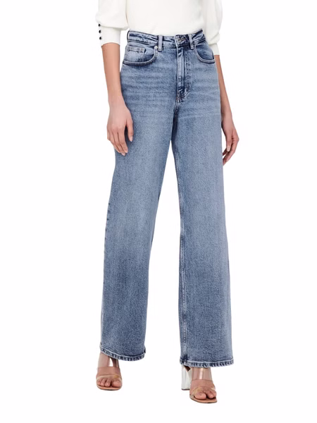 Only Damen Jeans ONLJUICY LIFE HW WIDE LEG NAS365 - Comfort Fit - Blau - Medium Blue Denim Only Damen Jeans ONLJUICY LIFE HW WIDE LEG NAS365 - Comfort Fit - Blau - Medium Blue Denim