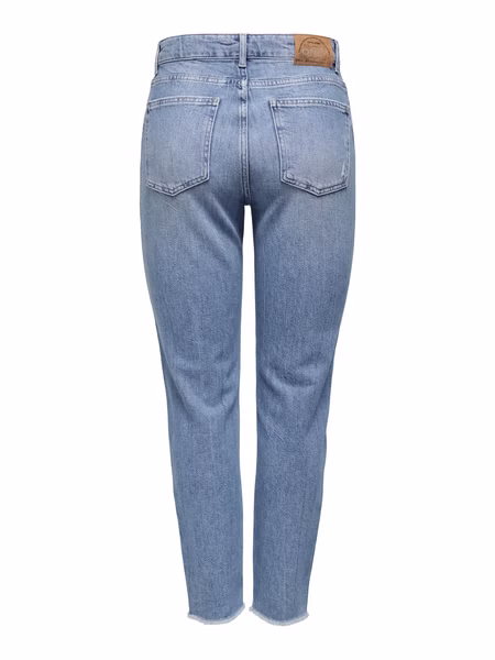 Only Damen Jeans ONLEMILY LIFE HW ST CR AK DT DOT308 - Straight Fit - Blau - Light Medium Blue Denim Only Damen Jeans ONLEMILY LIFE HW ST CR AK DT DOT308 - Straight Fit - Blau - Light Medium Blue Denim