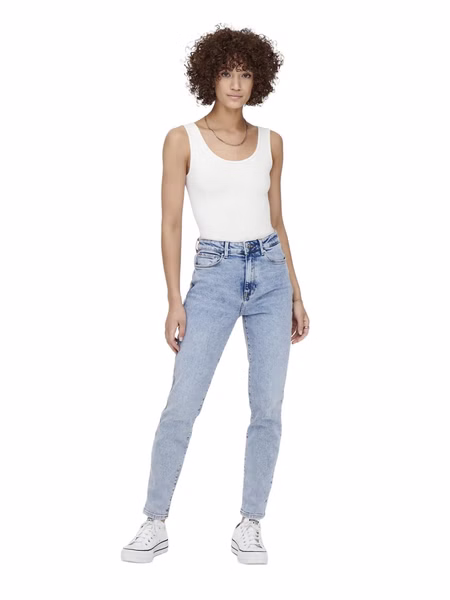Only Damen Jeans ONLEMILY STRETCH LIFE HW ST A DNM CRO718 - Straight Fit - Blau - Light Blue Denim Only Damen Jeans ONLEMILY STRETCH LIFE HW ST A DNM CRO718 - Straight Fit - Blau - Light Blue Denim