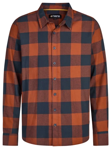 riverso Flanellhemd Herren langarm Kariert Regular Fit RIVArne