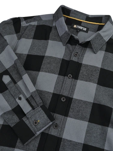 riverso Flanellhemd Herren langarm Kariert Regular Fit RIVArne