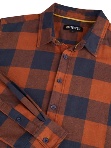 riverso Flanellhemd Herren langarm Kariert Regular Fit RIVArne
