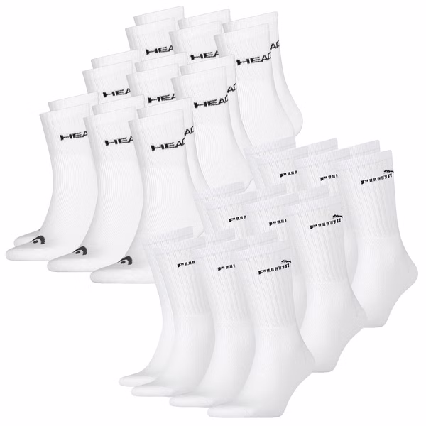 Sportsocken - HEAD CREW 9P UNISEX + PUMA CLASSIC 9P Sportsocken - HEAD CREW 9P UNISEX + PUMA CLASSIC 9P