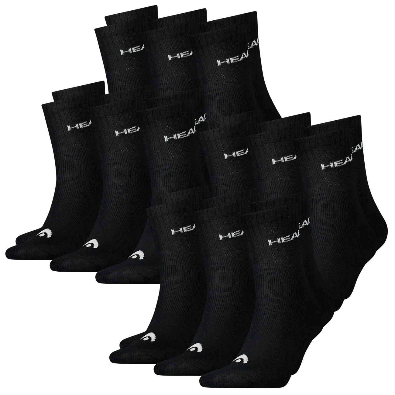 HEAD Unisex Sportsocken Short Crew 6er 9er 12er Multipack