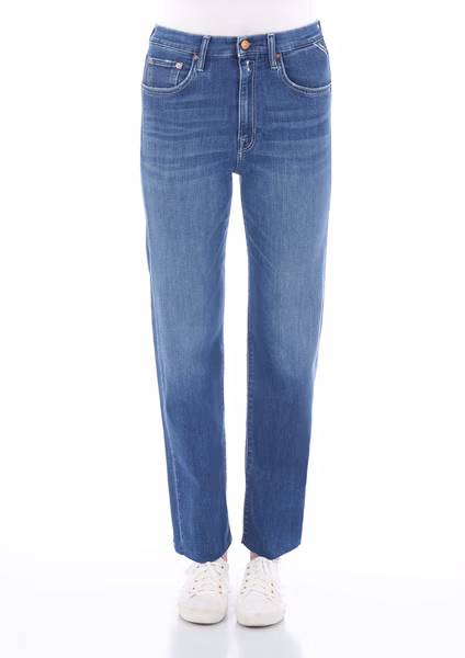Replay Damen Jeans Reyne - Relaxed Fit - Schwarz -Light Blue Replay Damen Jeans Reyne - Relaxed Fit - Schwarz -Light Blue