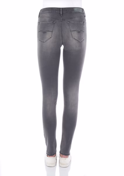 Replay Damen Jeans Luzien - Skinny Fit - Hyperflex - Grau - Medium Grey Replay Damen Jeans Luzien - Skinny Fit - Hyperflex - Grau - Medium Grey