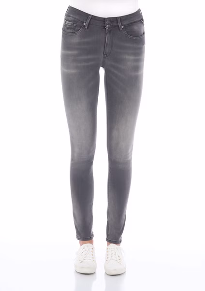 Replay Damen Jeans Luzien - Skinny Fit - Hyperflex - Grau - Medium Grey Replay Damen Jeans Luzien - Skinny Fit - Hyperflex - Grau - Medium Grey