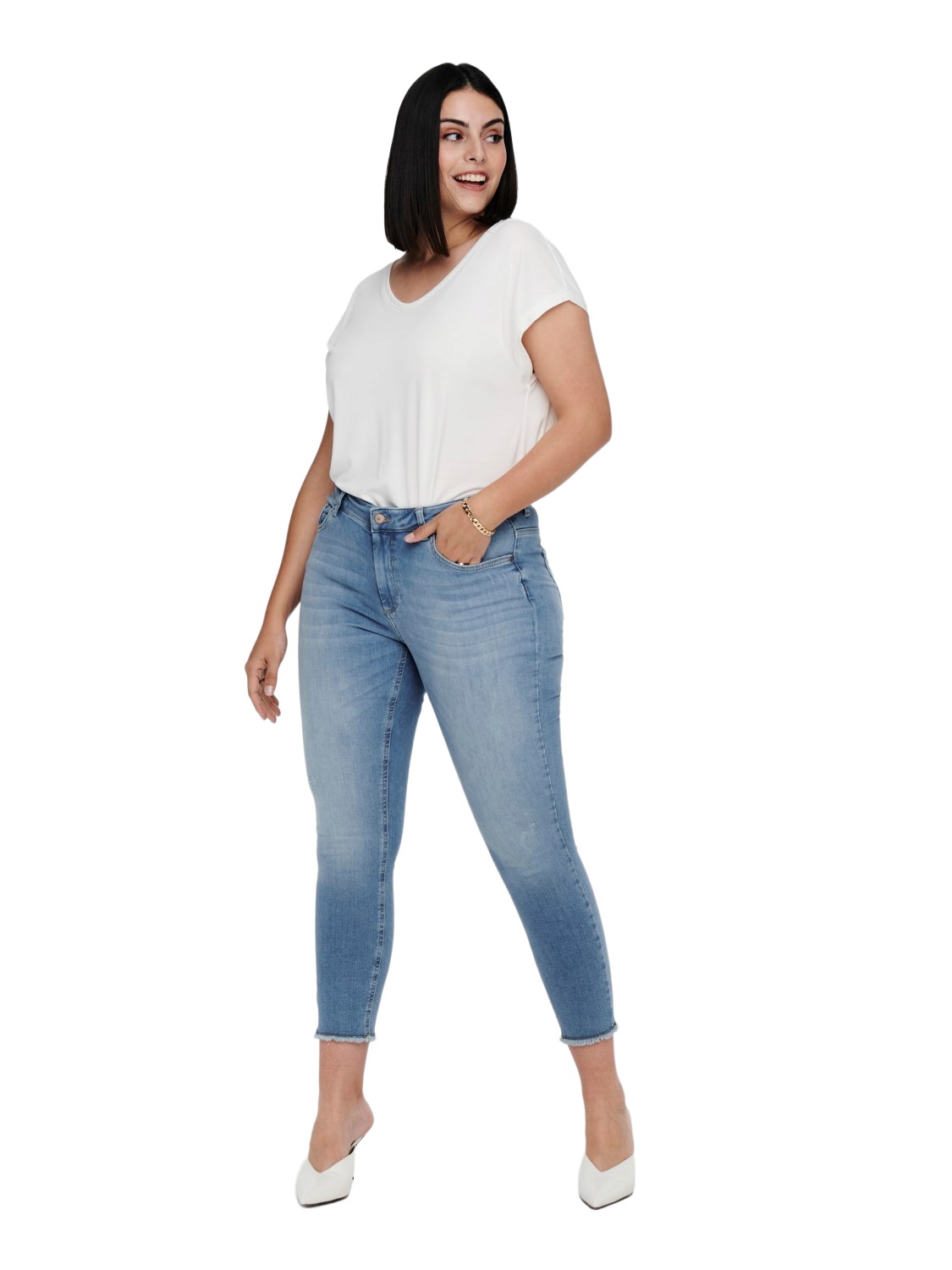 Carmakoma by Only Damen Jeans CARWILLY LIFE - Skinny Fit - Blau - Light Blu günstig online kaufen