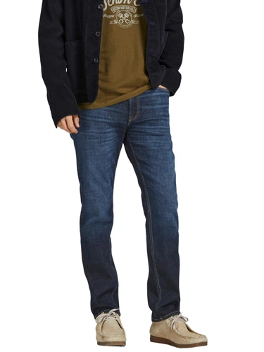 Jack & Jones Herren Jeans JJICLARK JJORIGINAL JOS 518 LID - Regular Fit - Blau - Blue Denim