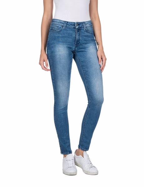 Replay Damen Jeans Luzien - Skinny Fit - Blau - Medium Blue Denim Replay Damen Jeans Luzien - Skinny Fit - Blau - Medium Blue Denim