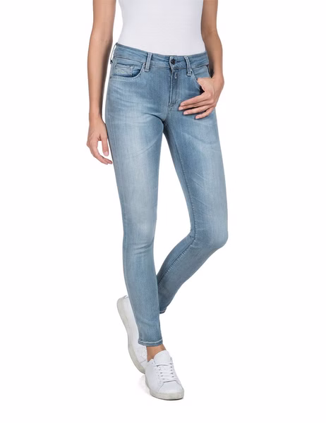 Replay Damen Jeans Luzien - Skinny Fit - Hyperflex - Blau - Middle Blue Replay Damen Jeans Luzien - Skinny Fit - Hyperflex - Blau - Middle Blue