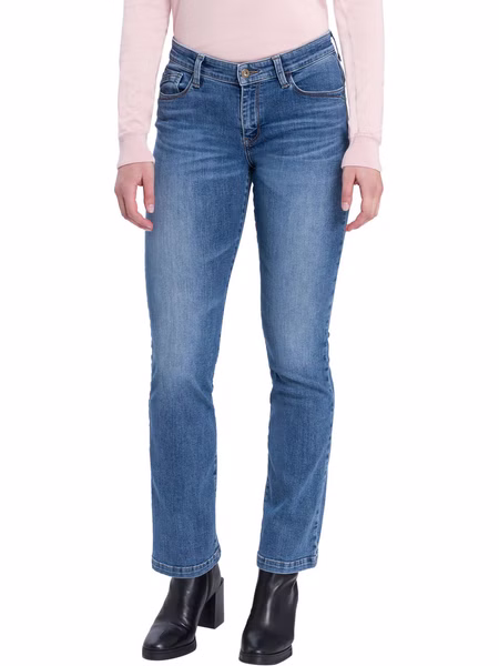 Cross Jeans Damen Jeans Lauren - Bootcut  - Blau - Mid Blue Cross Jeans Damen Jeans Lauren - Bootcut  - Blau - Mid Blue