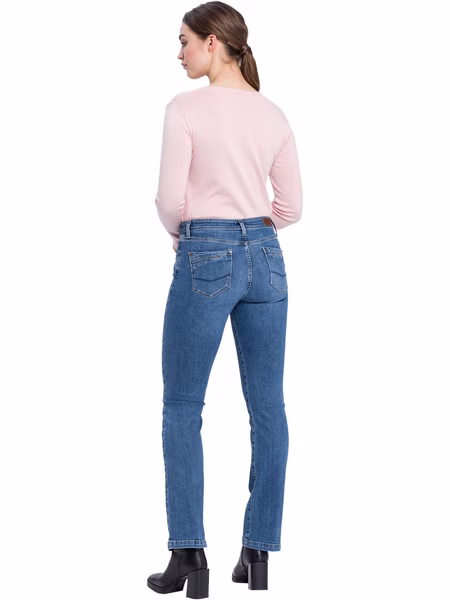 Cross Jeans Damen Jeans Lauren - Bootcut  - Blau - Mid Blue Cross Jeans Damen Jeans Lauren - Bootcut  - Blau - Mid Blue
