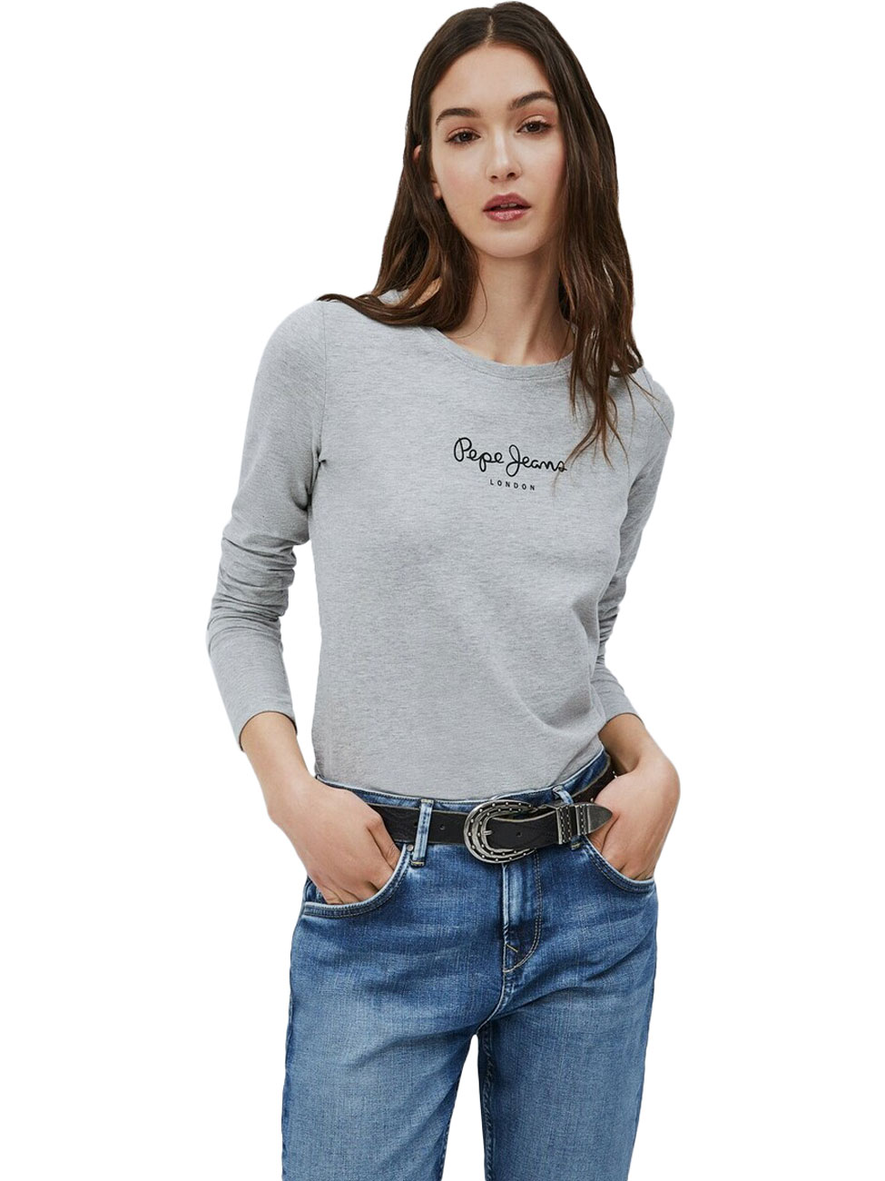 Pepe Jeans Langarmshirt NEW VIRGINA L/S mit Logo-Print günstig online kaufen