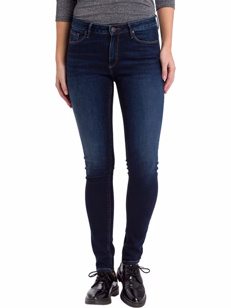 Cross Jeans Damen Jeans Alan - Skinny Fit - Blau - Deep Blue Used Cross Jeans Damen Jeans Alan - Skinny Fit - Blau - Deep Blue Used