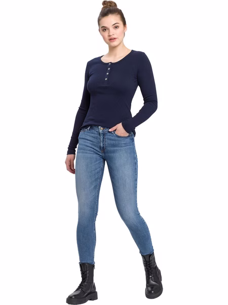 Cross Jeans Damen Jeans Alan - Skinny Fit - Blau - Sky Blue Used Cross Jeans Damen Jeans Alan - Skinny Fit - Blau - Sky Blue Used
