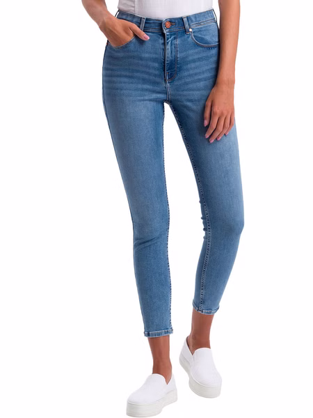 Cross Jeans Damen 7/8 Jeans Judy - Super Skinny Fit - Blau - Mid Blue Washed Cross Jeans Damen 7/8 Jeans Judy - Super Skinny Fit - Blau - Mid Blue Washed