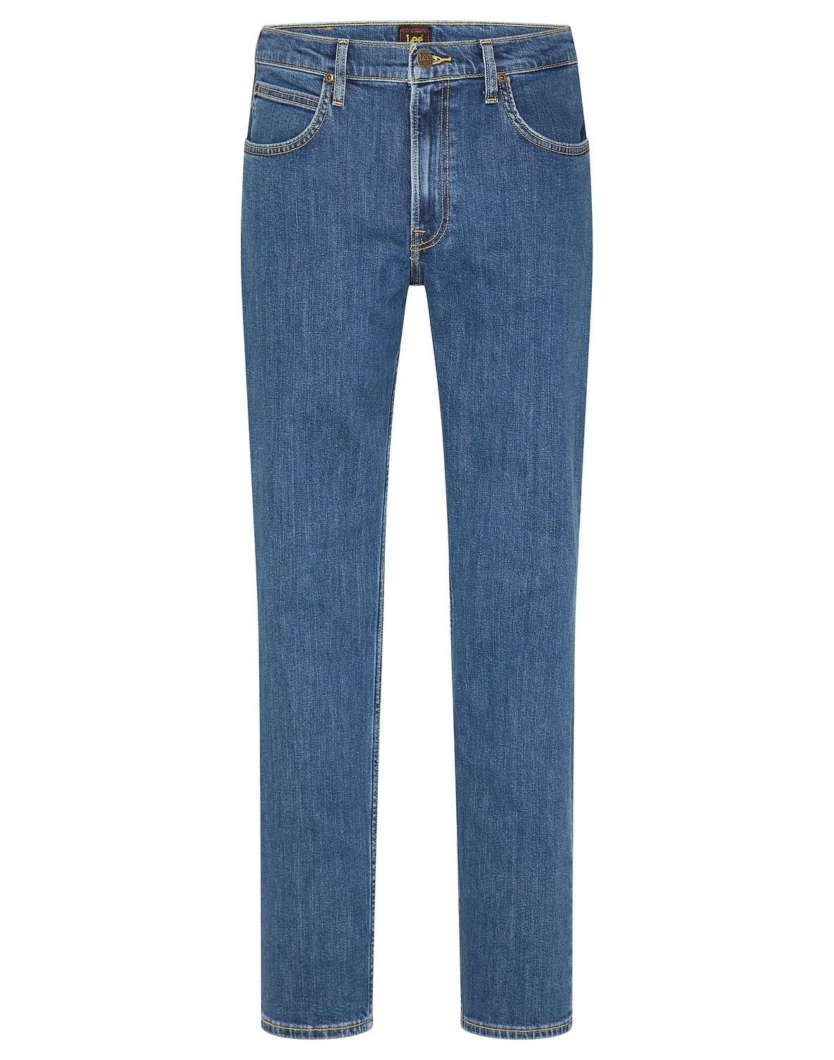 Lee Herren Jeans Brooklyn Straight - Regular Fit - Blau - Mid Stonewash