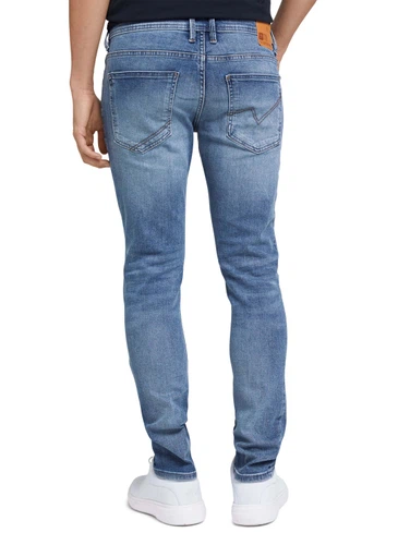 Tom Tailor Denim Herren Jeans Culver - Skinny Fit - Blau - Used Light Stone Blue Denim