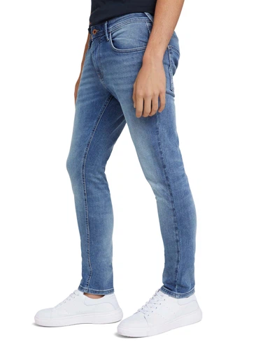 Tom Tailor Denim Herren Jeans Culver - Skinny Fit - Blau - Used Light Stone Blue Denim