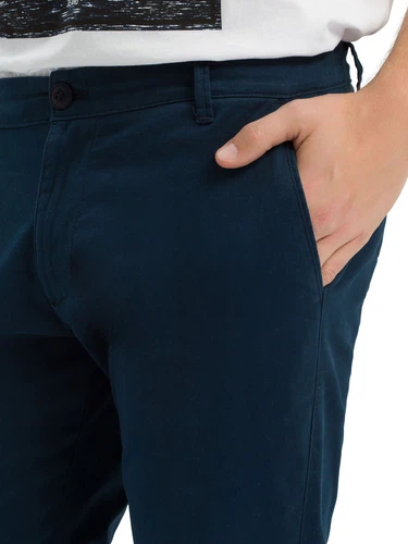 Cross Jeans Herren Slim Tapered Chino Hose - Slim Tapered Fit  - Blau