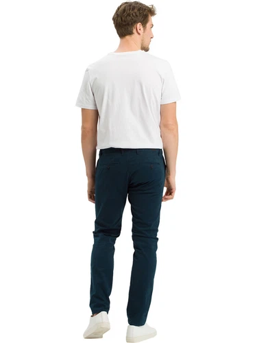 Cross Jeans Herren Slim Tapered Chino Hose - Slim Tapered Fit  - Blau