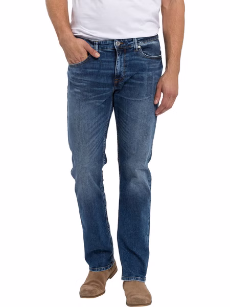 Cross Jeans Herren Jeans Dylan - Regular Fit - Blau - Mid Blue Used Cross Jeans Herren Jeans Dylan - Regular Fit - Blau - Mid Blue Used