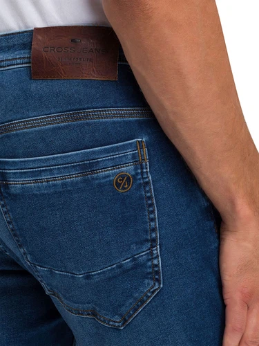 Cross Jeans Herren Jeans Jimi - Slim Tapered Fit - Blau - Mid Blue