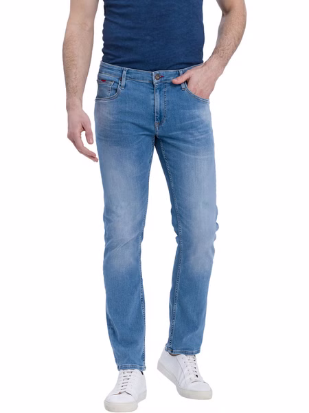 Cross Jeans Herren Jeans Damien - Slim Fit - Blau - Flex Light Blue Cross Jeans Herren Jeans Damien - Slim Fit - Blau - Flex Light Blue