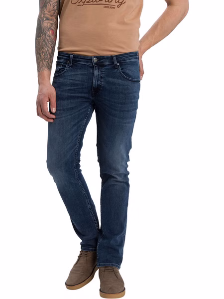 Cross Jeans Herren Jeans Damien - Slim Fit - Blau - Dark Blue Crinkle Cross Jeans Herren Jeans Damien - Slim Fit - Blau - Dark Blue Crinkle