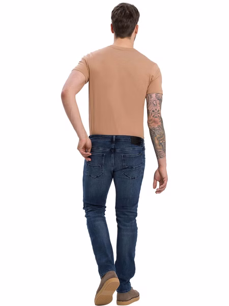 Cross Jeans Herren Jeans Damien - Slim Fit - Blau - Dark Blue Crinkle Cross Jeans Herren Jeans Damien - Slim Fit - Blau - Dark Blue Crinkle