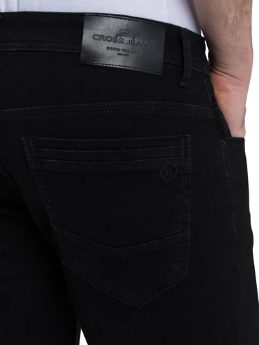 Cross Jeans Herren Jeans Jimi - Slim Tapered Fit - Schwarz - Black