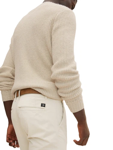 Tom Tailor Denim Herren Slim Chinohose mit Gürtel Beige - Grün - Slim Fit